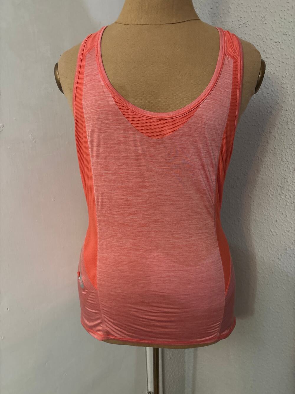 Athleta Orange Racerback Zip Pocket Top S Activewear Athleisure Sportswear Sport